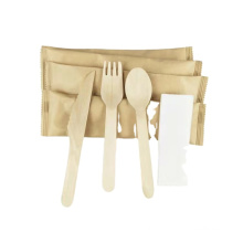 Wholesale disposable portable wooden cutlery sets